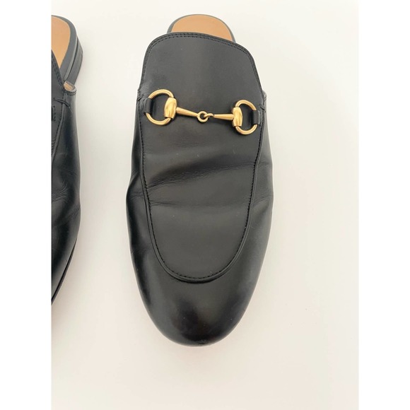 Gucci Princetown Horsebit Black Mule Shoes Loafer Leather Slipper EU 38.5 US 8.5 - Picture 3 of 10
